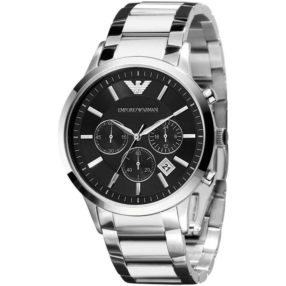 Emporio Armani Men's Renato 46mm Black Dial Chronograph Watch