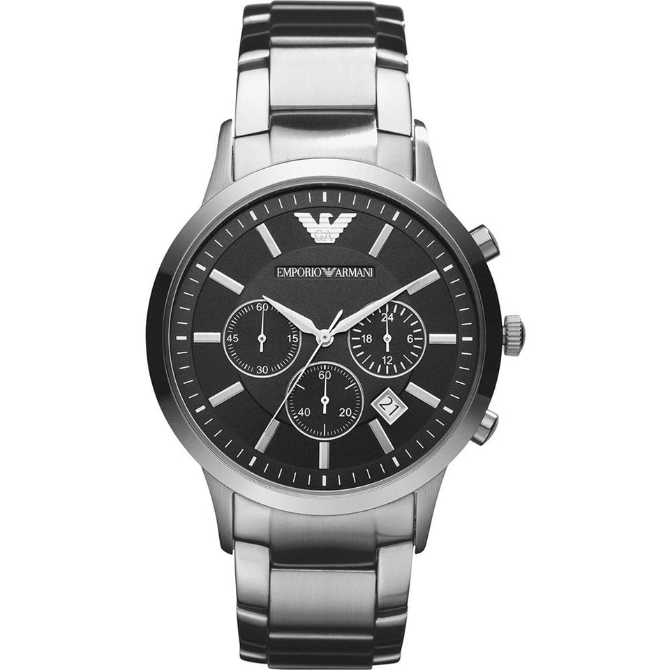 Emporio Armani Men's Renato 46mm Black Dial Chronograph Watch