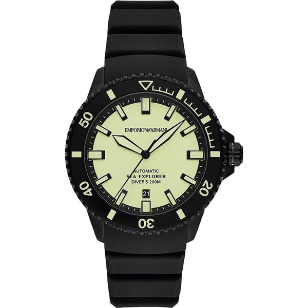Emporio Armani Men's Sea Explorer Automatic Silicone Strap Watch