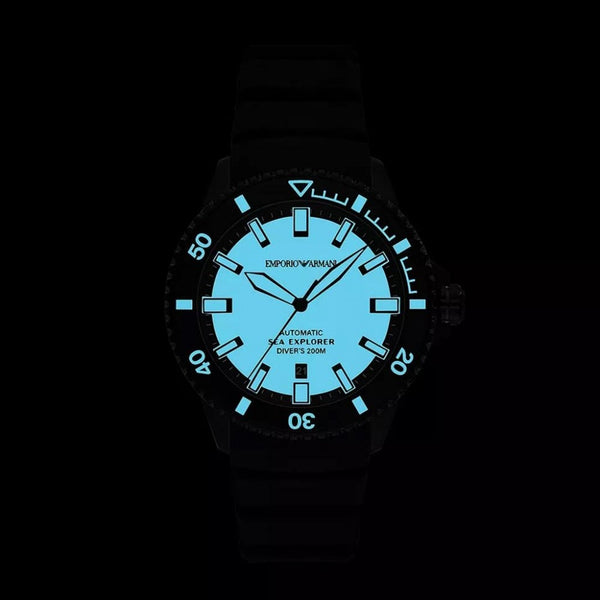 Emporio Armani Men's Sea Explorer Automatic Silicone Strap Watch