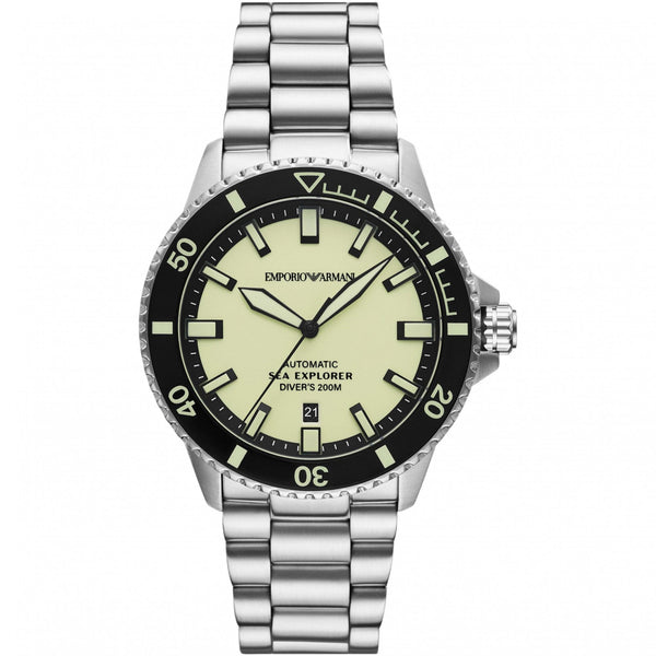 Emporio Armani Men's Sea Explorer Yellow Dial 42mm Bracelet Watch