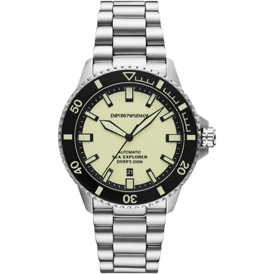 Emporio Armani Men's Sea Explorer Yellow Dial 42mm Bracelet Watch