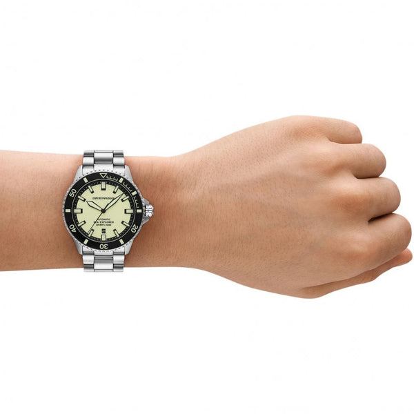 Emporio Armani Men's Sea Explorer Yellow Dial 42mm Bracelet Watch