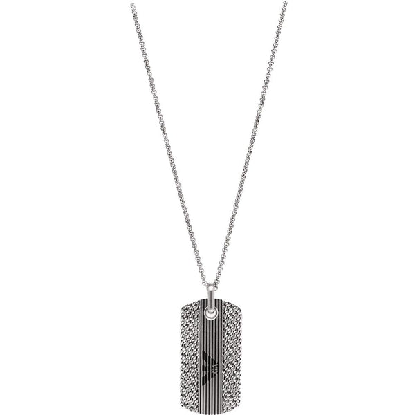 Emporio Armani Men's Stainless Steel Detailed Dog Tag Necklace