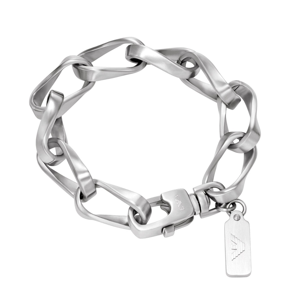 Emporio Armani Men's Trend Stainless Steel Wide Link Chain Bracelet