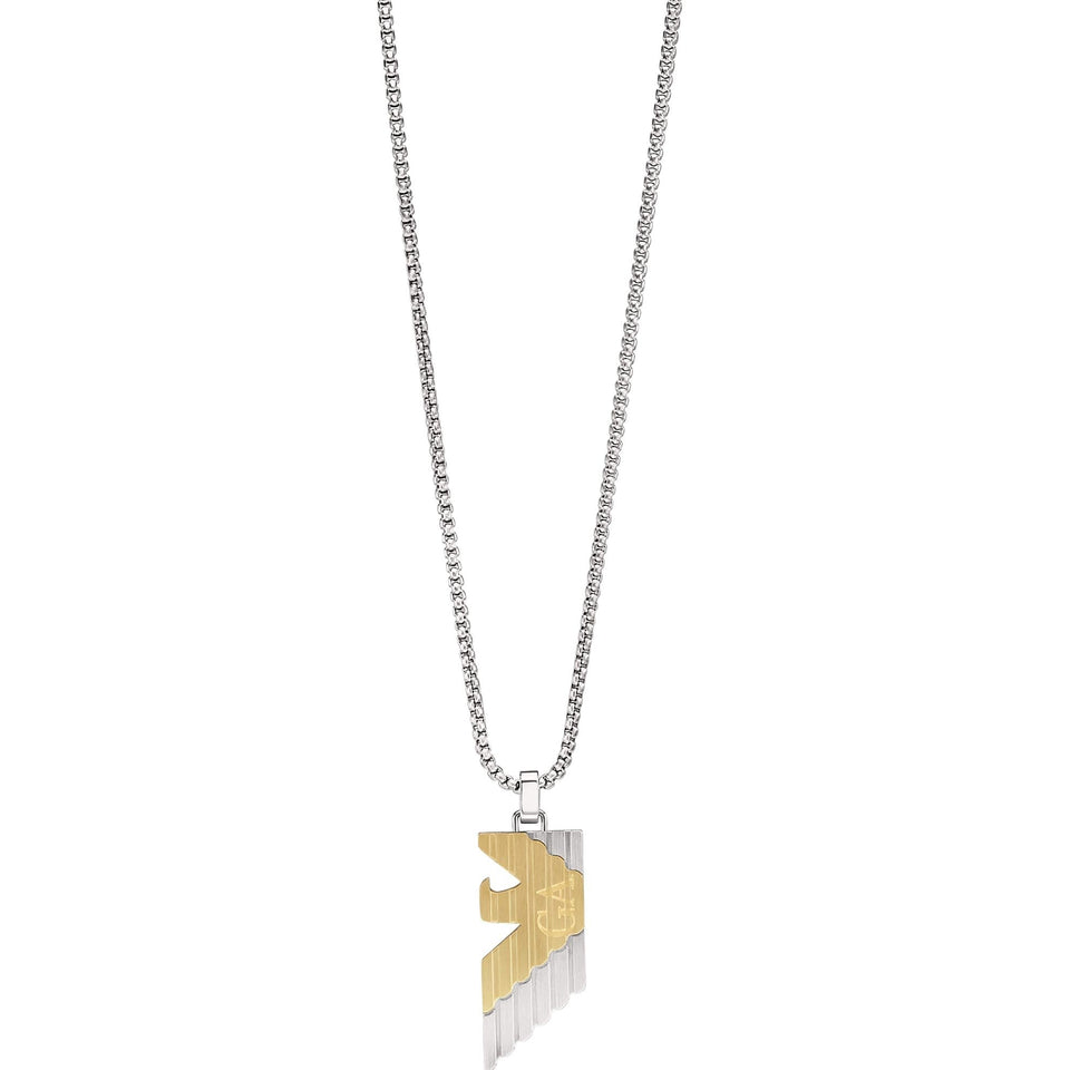 Emporio Armani Men's Two Tone Eagle Logo Necklace