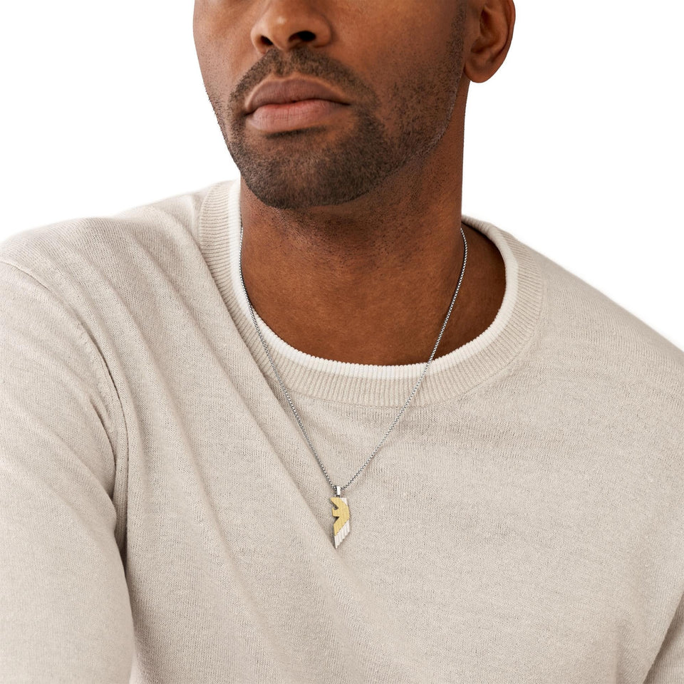 Emporio Armani Men's Two Tone Eagle Logo Necklace
