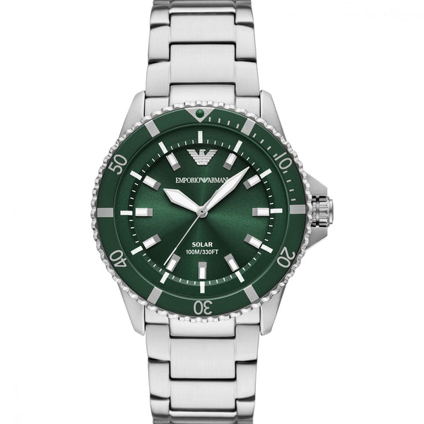 Emporio Armani Men's World Explorer 42mm Green Dial Bracelet Watch