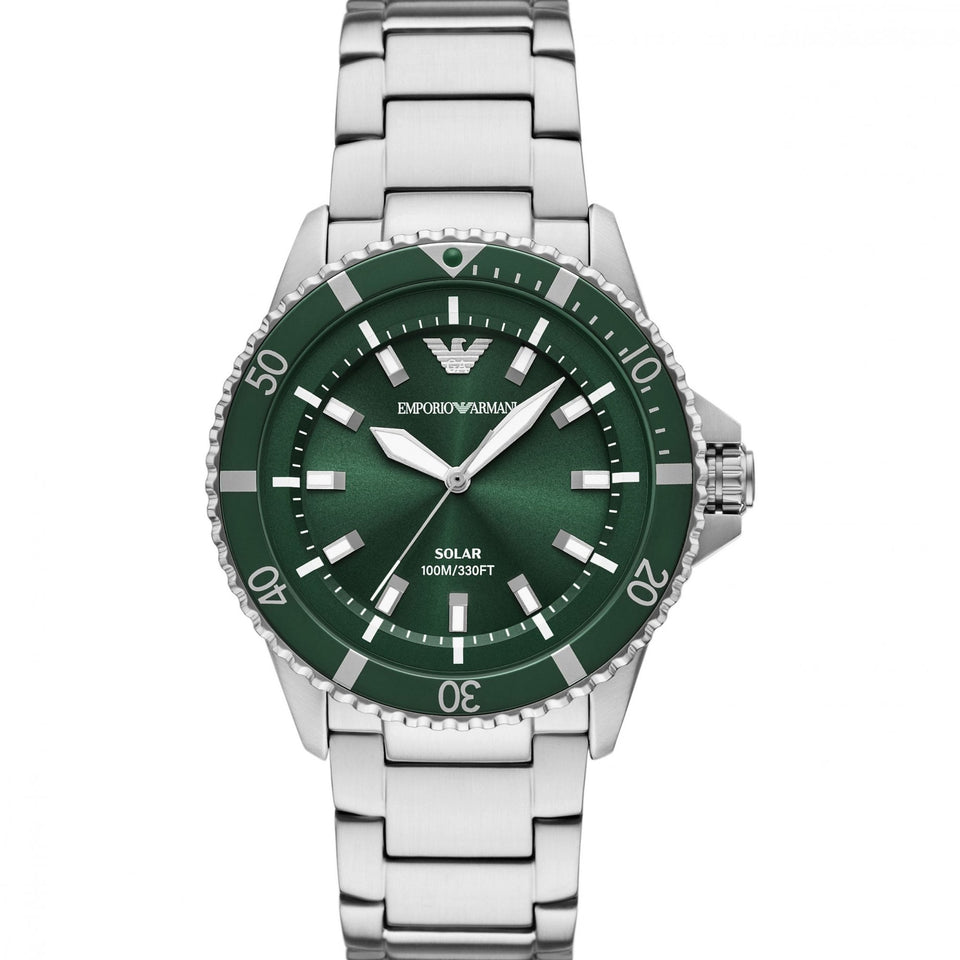 Emporio Armani Men's World Explorer 42mm Green Dial Bracelet Watch