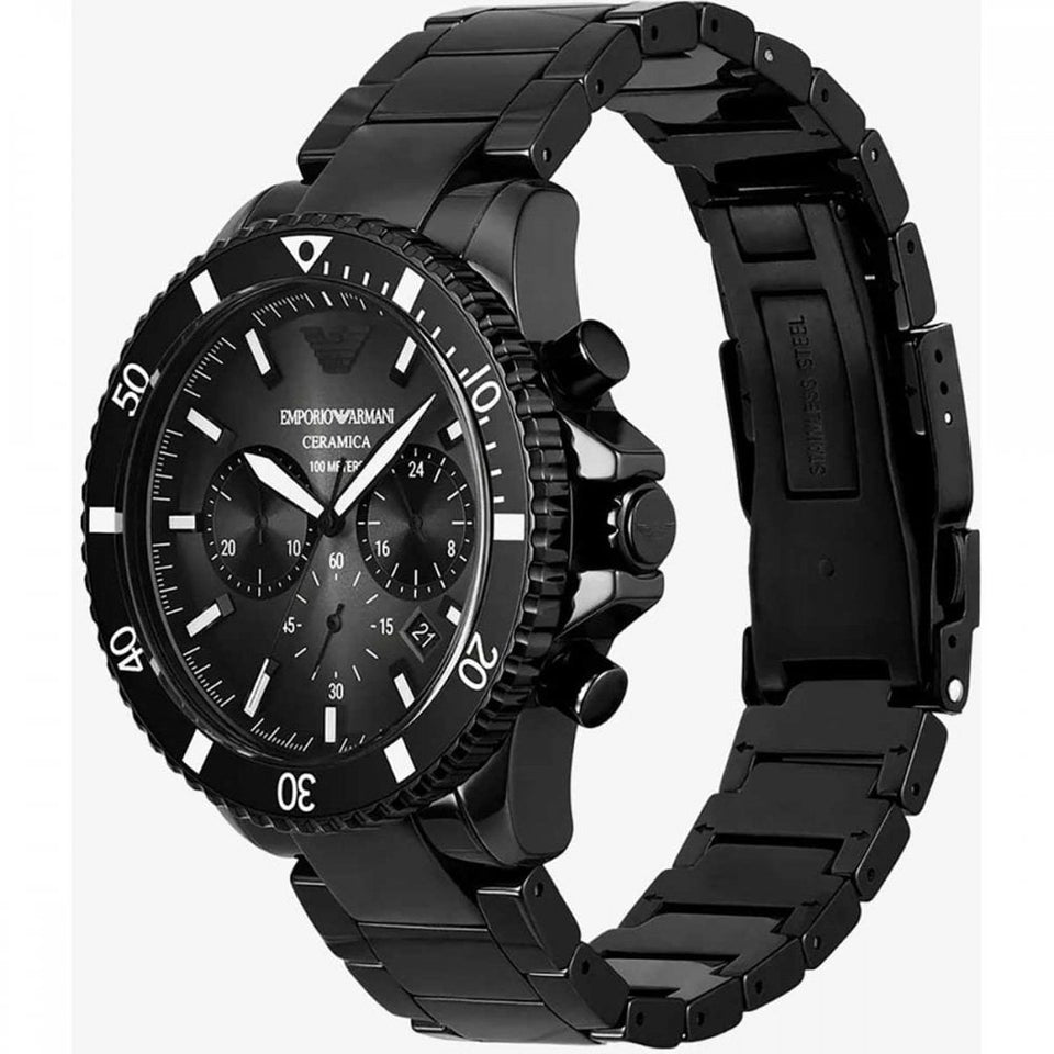 Emporio Armani Men's World Explorer 43mm Black Chronograph Watch