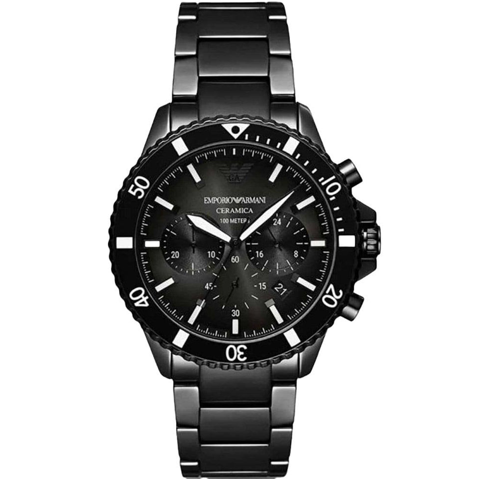 Emporio Armani Men's World Explorer 43mm Black Chronograph Watch