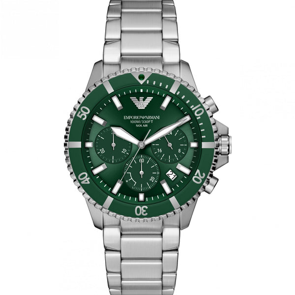 Emporio Armani Men's World Explorer 43mm Green Dial Bracelet Watch