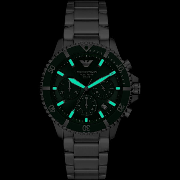 Emporio Armani Men's World Explorer 43mm Green Dial Bracelet Watch
