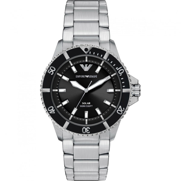 Emporio Armani Men's World Explorer Black Dial 42mm Bracelet Watch