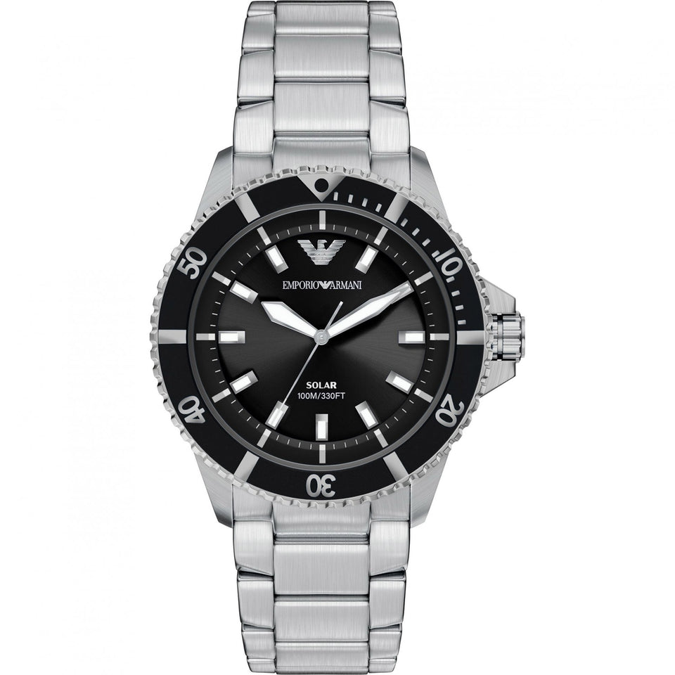 Emporio Armani Men's World Explorer Black Dial 42mm Bracelet Watch