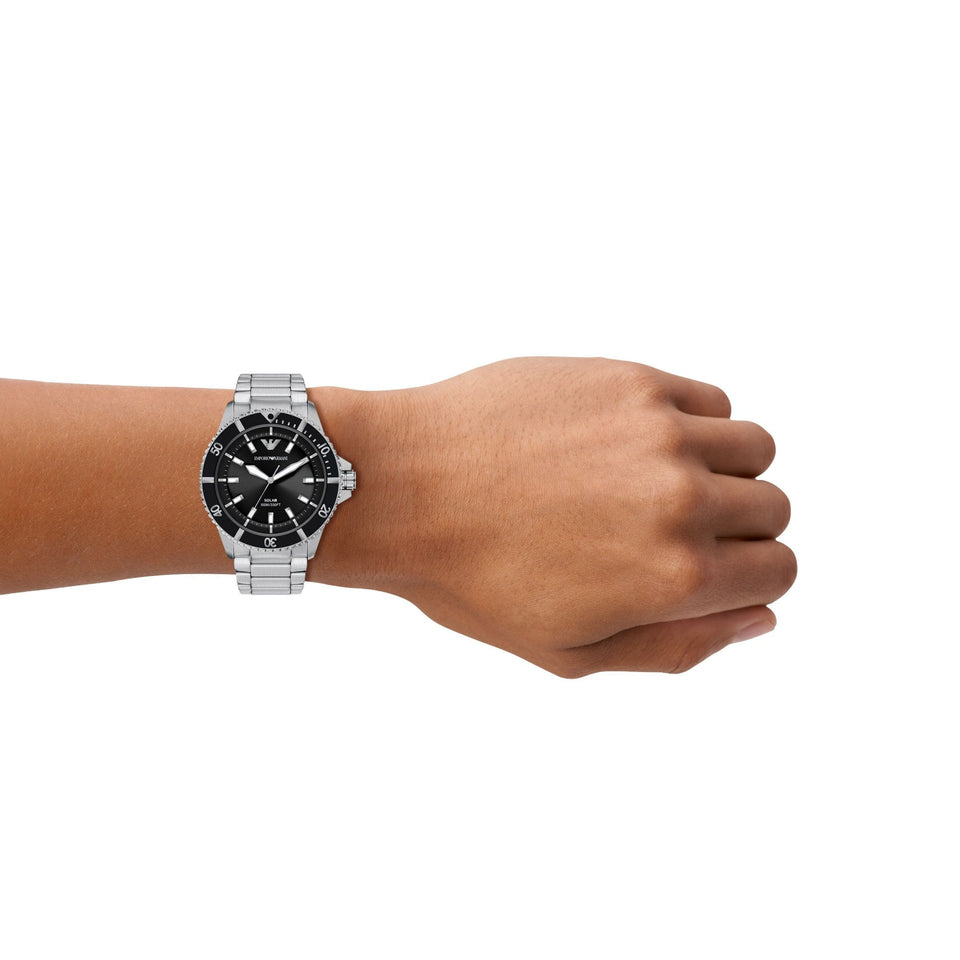Emporio Armani Men's World Explorer Black Dial 42mm Bracelet Watch