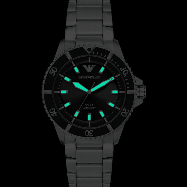 Emporio Armani Men's World Explorer Black Dial 42mm Bracelet Watch