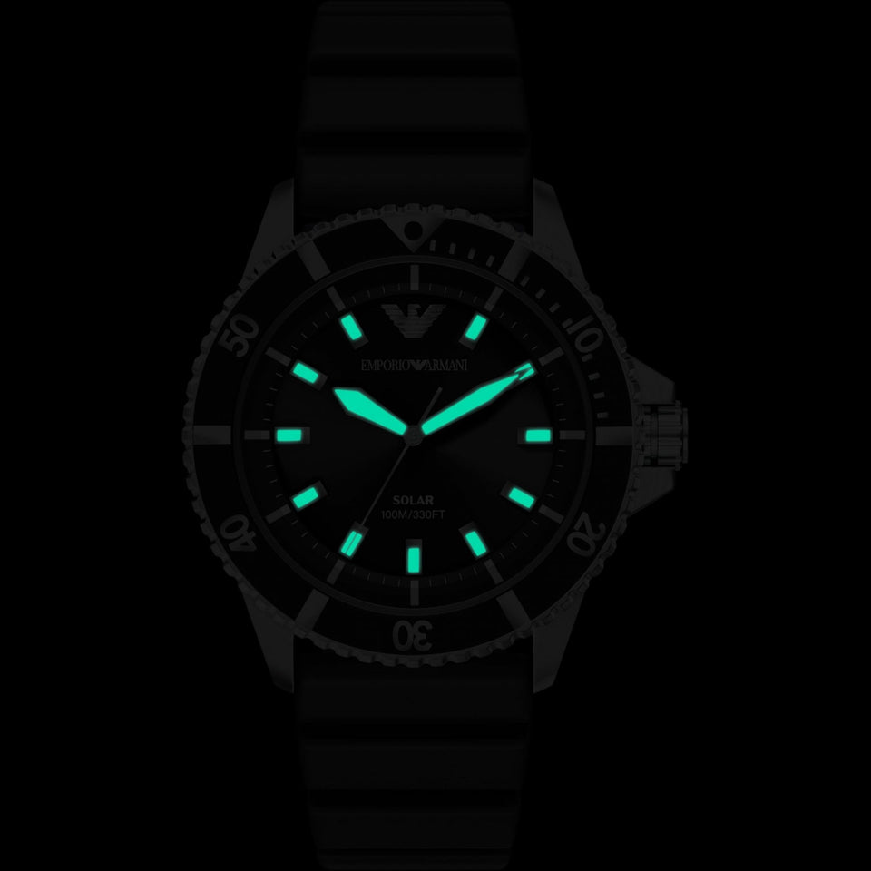 Emporio Armani Men's World Explorer Black Dial Silicone Strap Watch