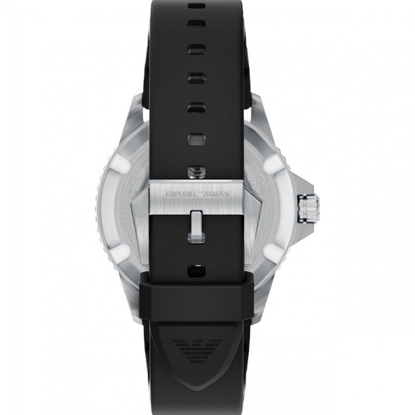 Emporio Armani Men's World Explorer Black Dial Silicone Strap Watch