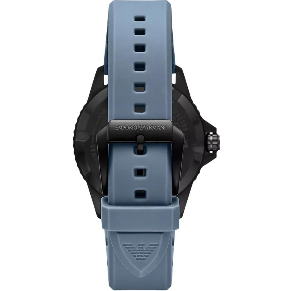 Emporio Armani Men's World Explorer Blue Dial Silicone Strap Watch