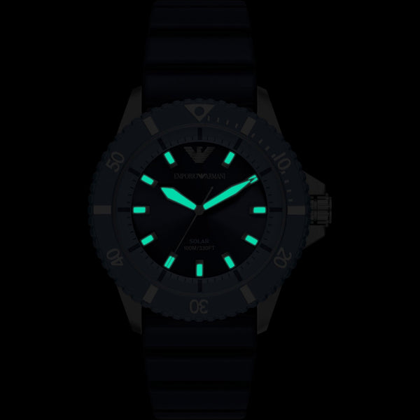 Emporio Armani Men's World Explorer Blue Dial Silicone Strap Watch