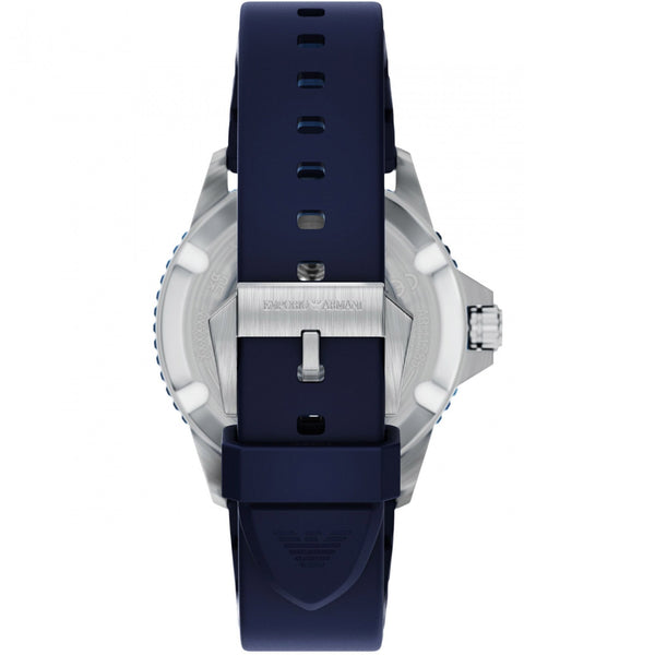 Emporio Armani Men's World Explorer Blue Dial Silicone Strap Watch