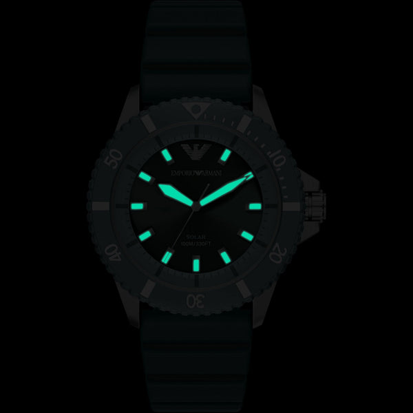 Emporio Armani Men's World Explorer Green Silicone Strap Watch