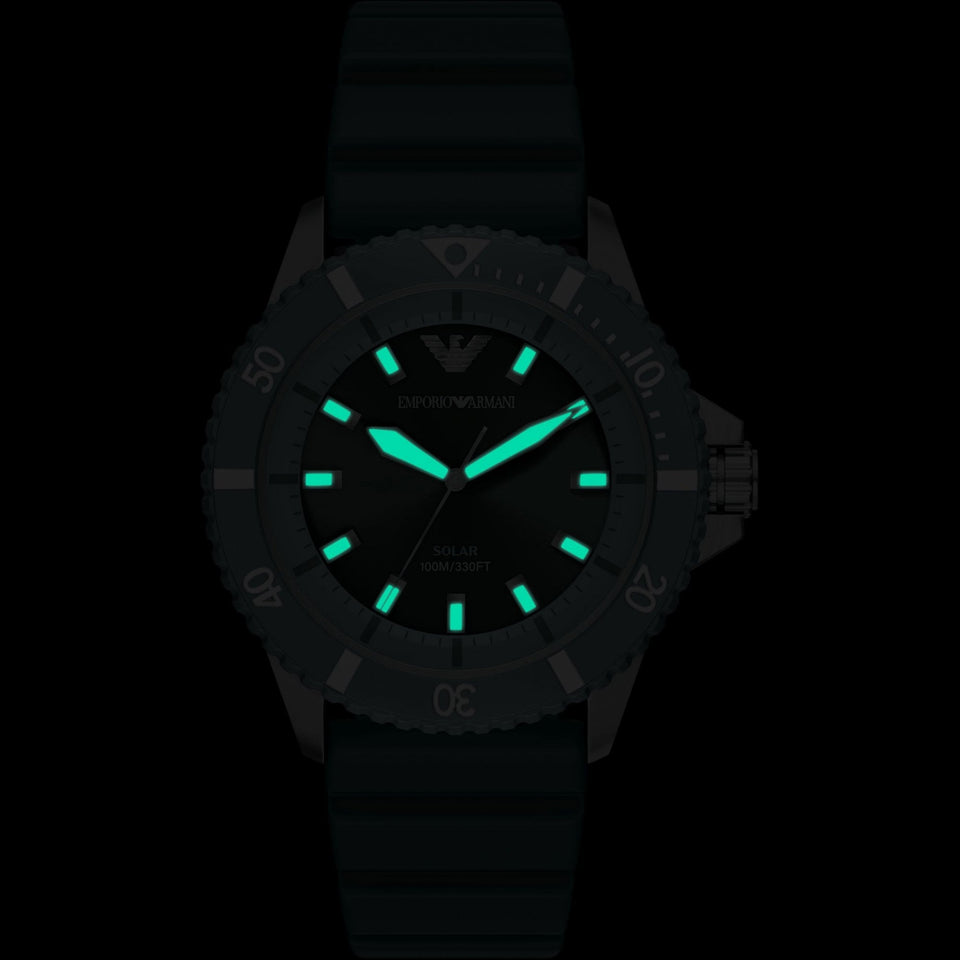 Emporio Armani Men's World Explorer Green Silicone Strap Watch