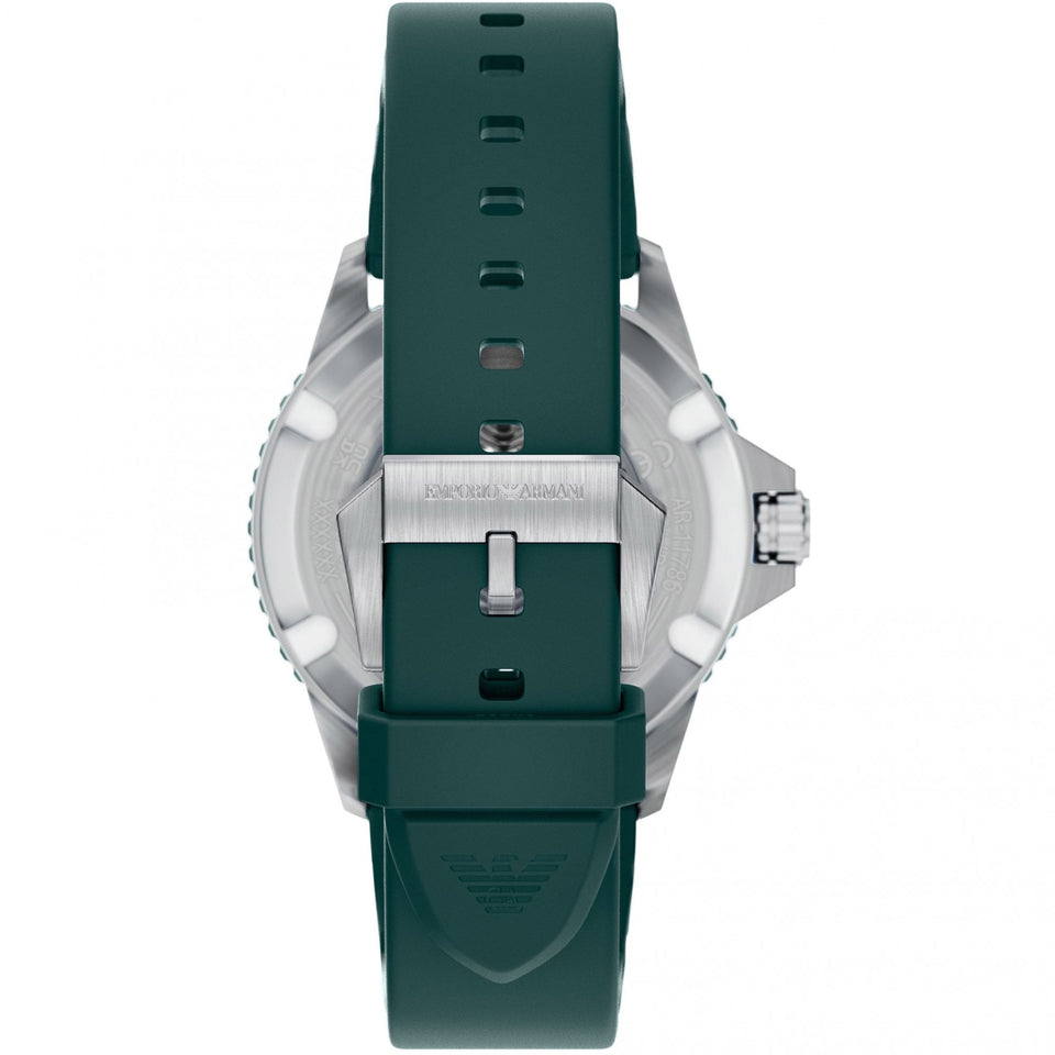 Emporio Armani Men's World Explorer Green Silicone Strap Watch