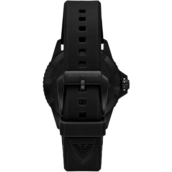 Emporio Armani Men's World Explorer Orange Dial Silicone Strap Watch