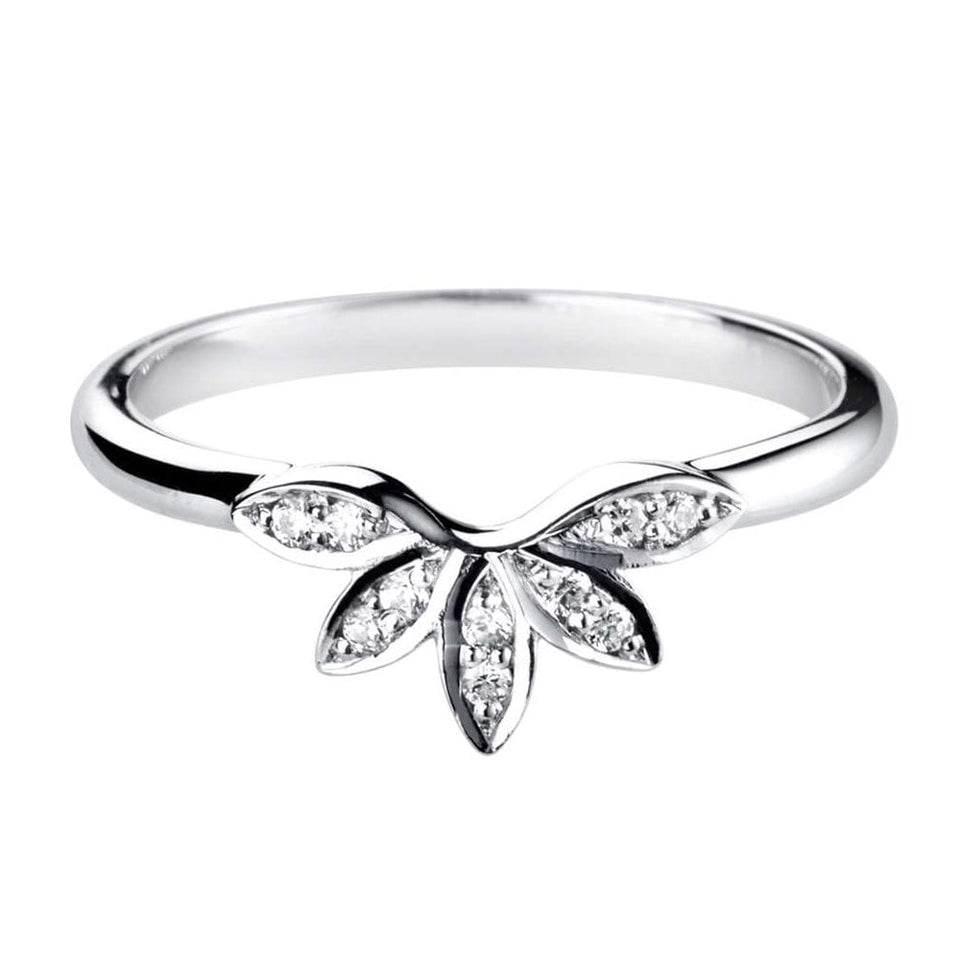 Francis & Gaye Floral Inspired Diamond Set Shaped Wedding Band