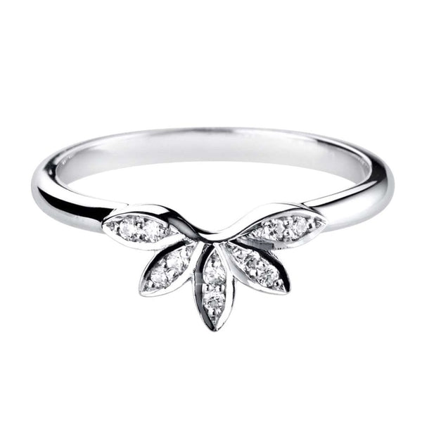 Francis & Gaye Floral Inspired Diamond Set Shaped Wedding Band