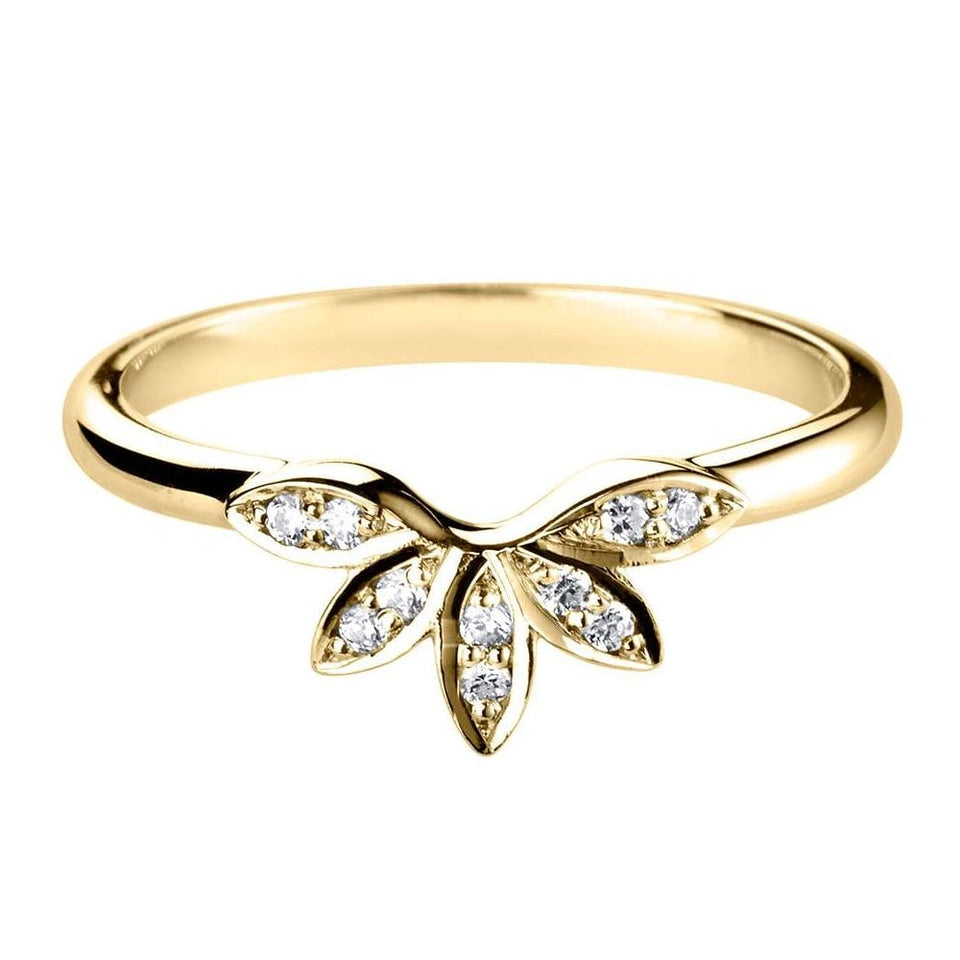 Francis & Gaye Floral Inspired Diamond Set Shaped Wedding Band