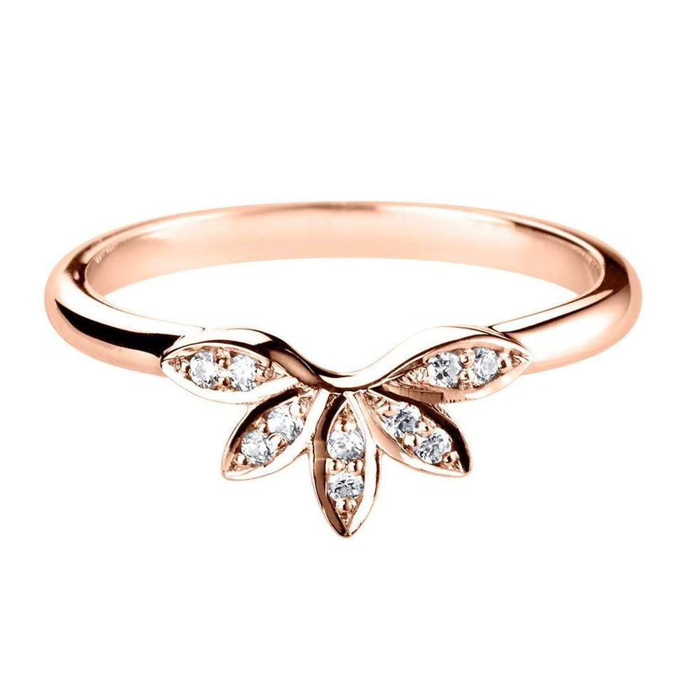 Francis & Gaye Floral Inspired Diamond Set Shaped Wedding Band