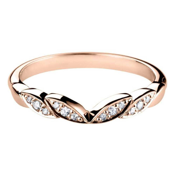 Francis & Gaye Floral-Inspired V Silhouette Diamond Shaped Band