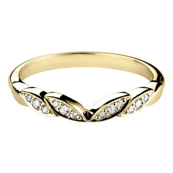 Francis & Gaye Floral-Inspired V Silhouette Diamond Shaped Band