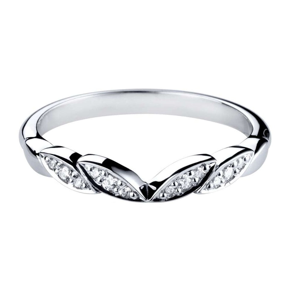 Francis & Gaye Floral-Inspired V Silhouette Diamond Shaped Band