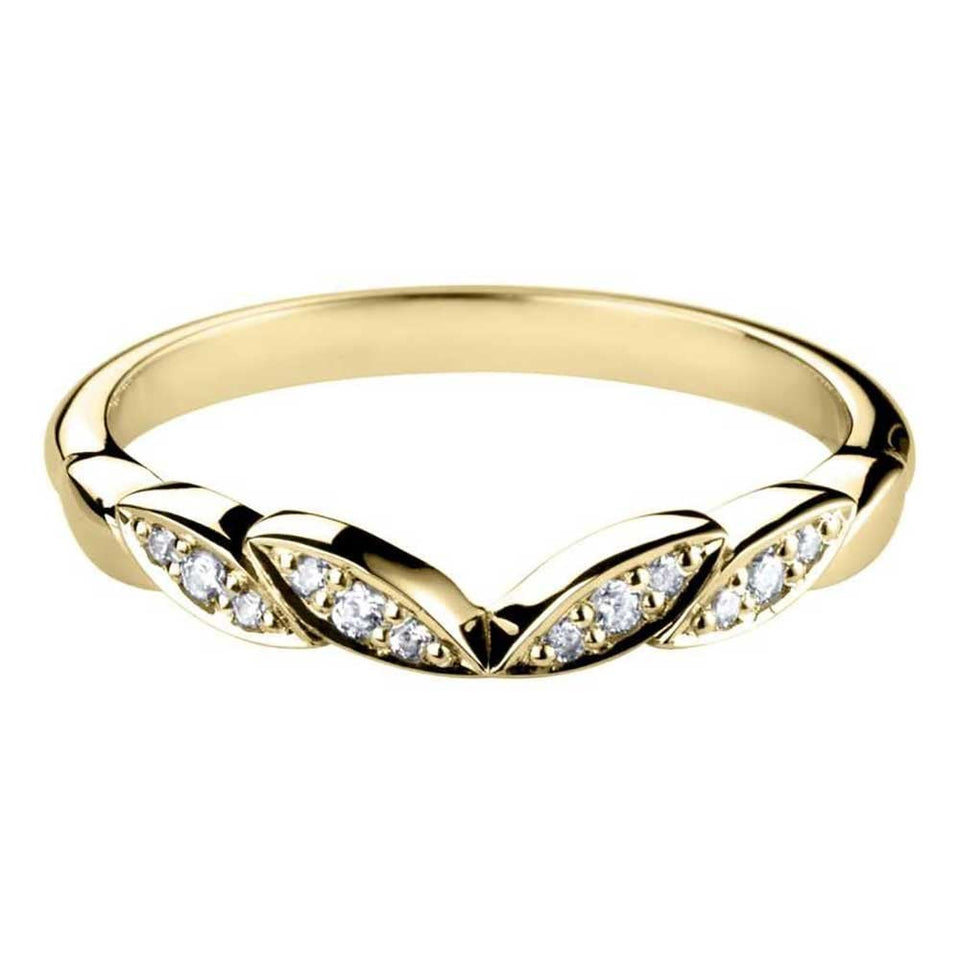 Francis & Gaye Floral-Inspired V Silhouette Diamond Shaped Band