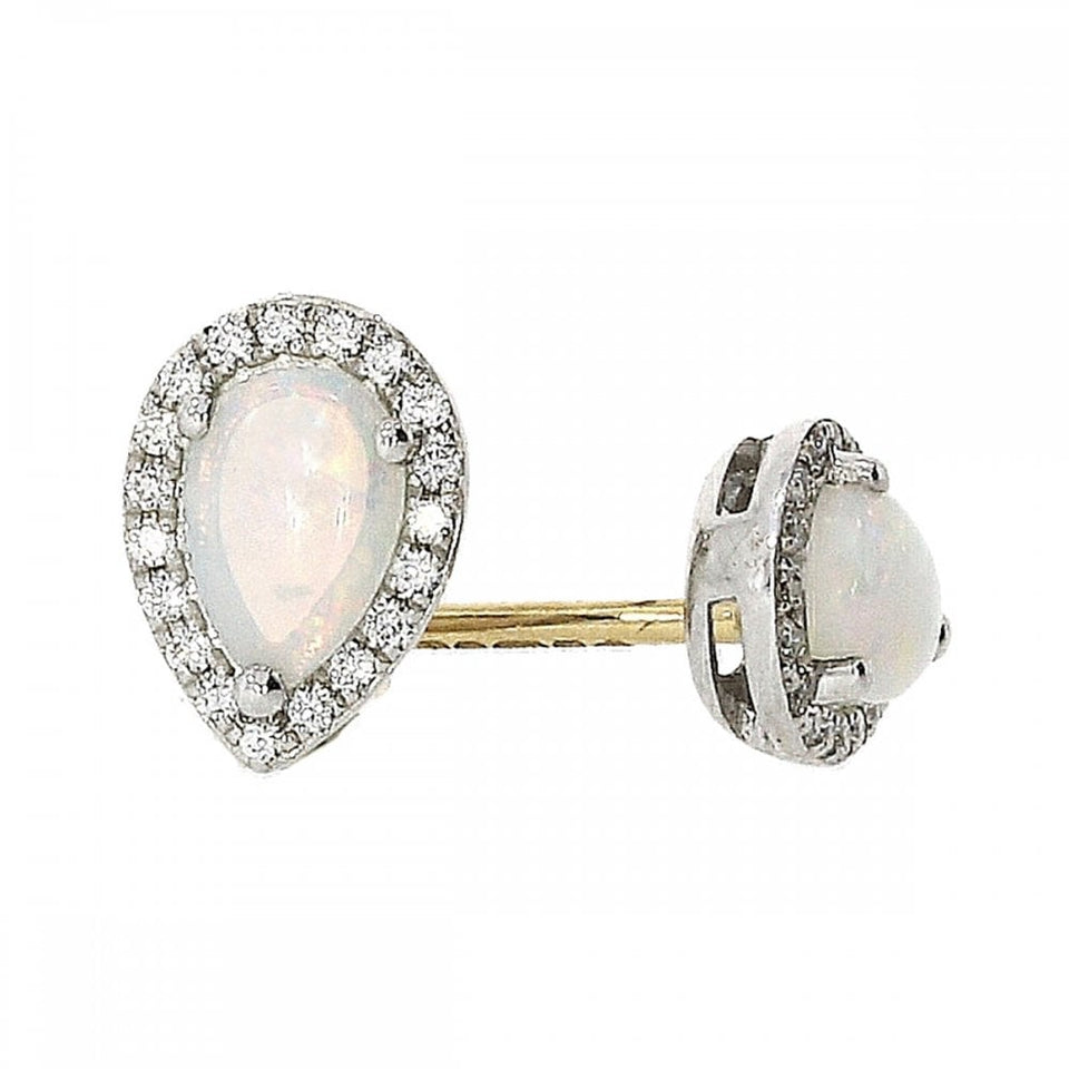 Francis & Gaye 18ct Diamond & Opal Pear Earrings