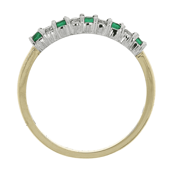 Francis & Gaye 18ct Gold 0.15ct Emerald & 0.12ct Diamond Eternity Ring