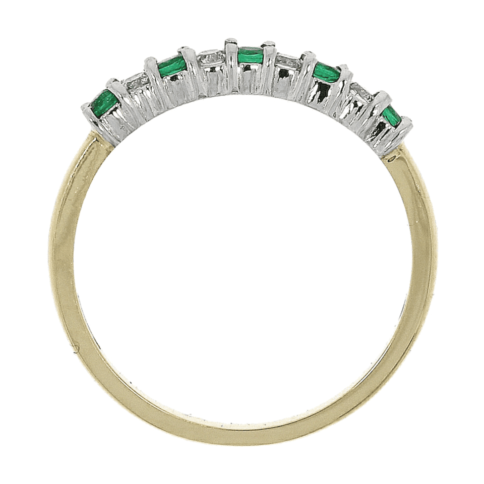 Francis & Gaye 18ct Gold 0.15ct Emerald & 0.12ct Diamond Eternity Ring