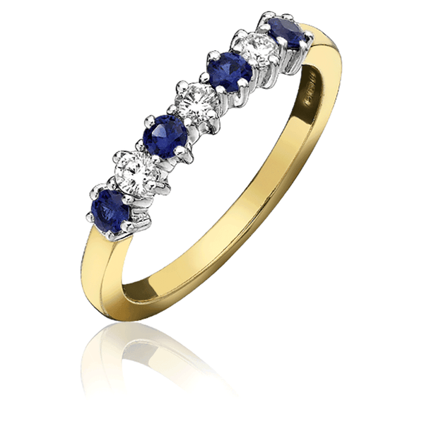 Francis & Gaye 18ct Gold 0.16ct Diamond & 0.25ct Sapphire Ring