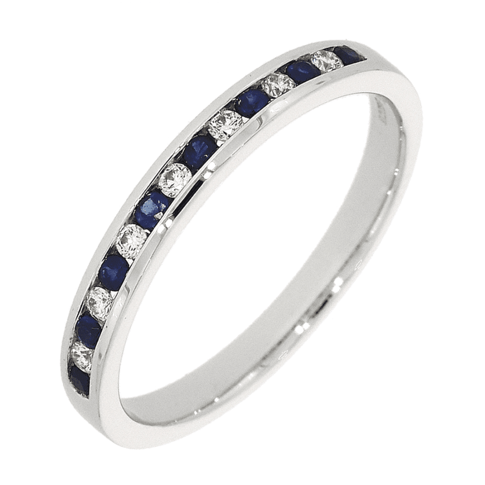Francis & Gaye 18ct Gold 0.16ct Sapphire & Diamond Eternity Ring
