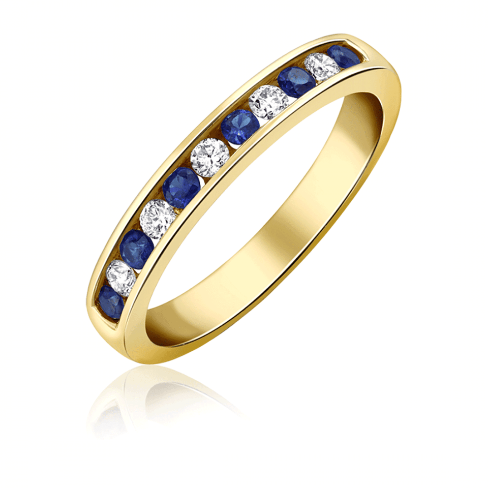 Francis & Gaye 18ct Gold 0.17ct Diamond & 0.27ct Sapphire Ring