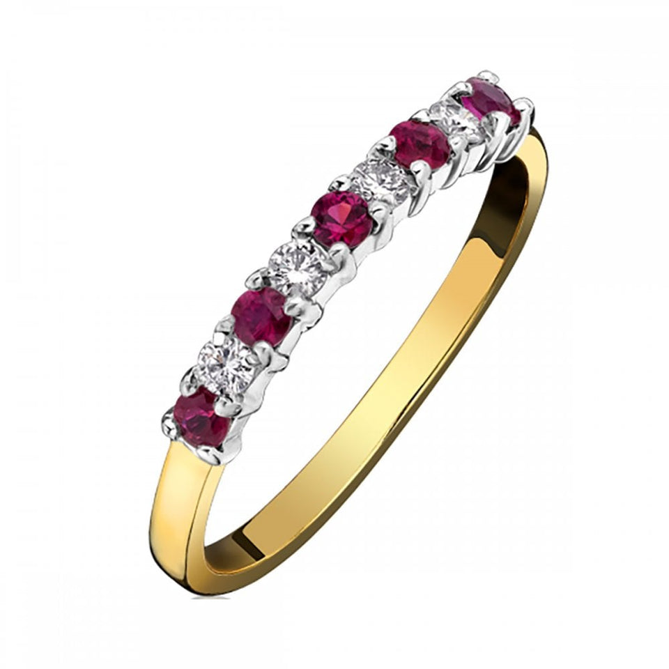 Francis & Gaye 18ct Gold 0.20ct Ruby & 0.13ct Diamond Ring