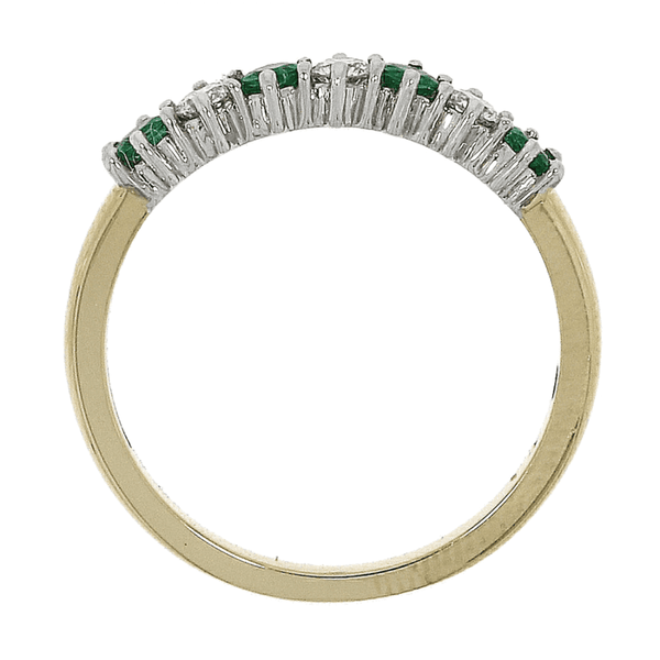 Francis & Gaye 18ct Gold 0.22ct Emerald & 0.15ct Diamond Seven Stone Ring