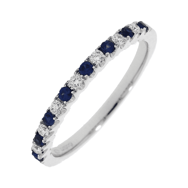 Francis & Gaye 18ct Gold 0.23ct Sapphire & 0.15ct Diamond Eternity Ring