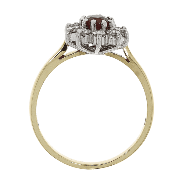 Francis & Gaye 18ct Gold 0.33ct Diamond & 0.58ct Ruby Cluster Ring