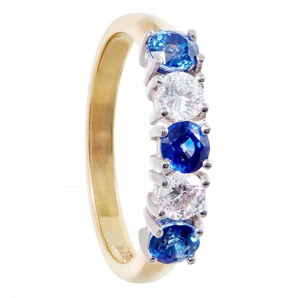 Francis & Gaye 18ct Gold 0.42ct Diamond & 1.15ct Sapphire Ring