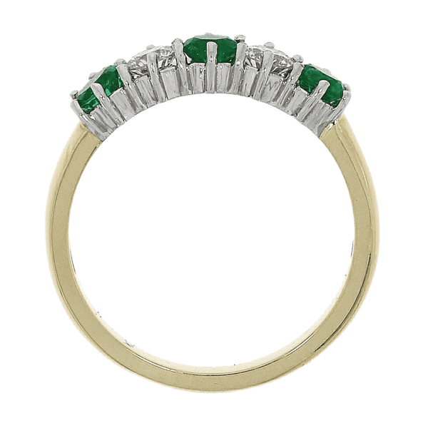 Francis & Gaye 18ct Gold 0.50ct Emerald & 0.32ct Diamond Five Stone Ring